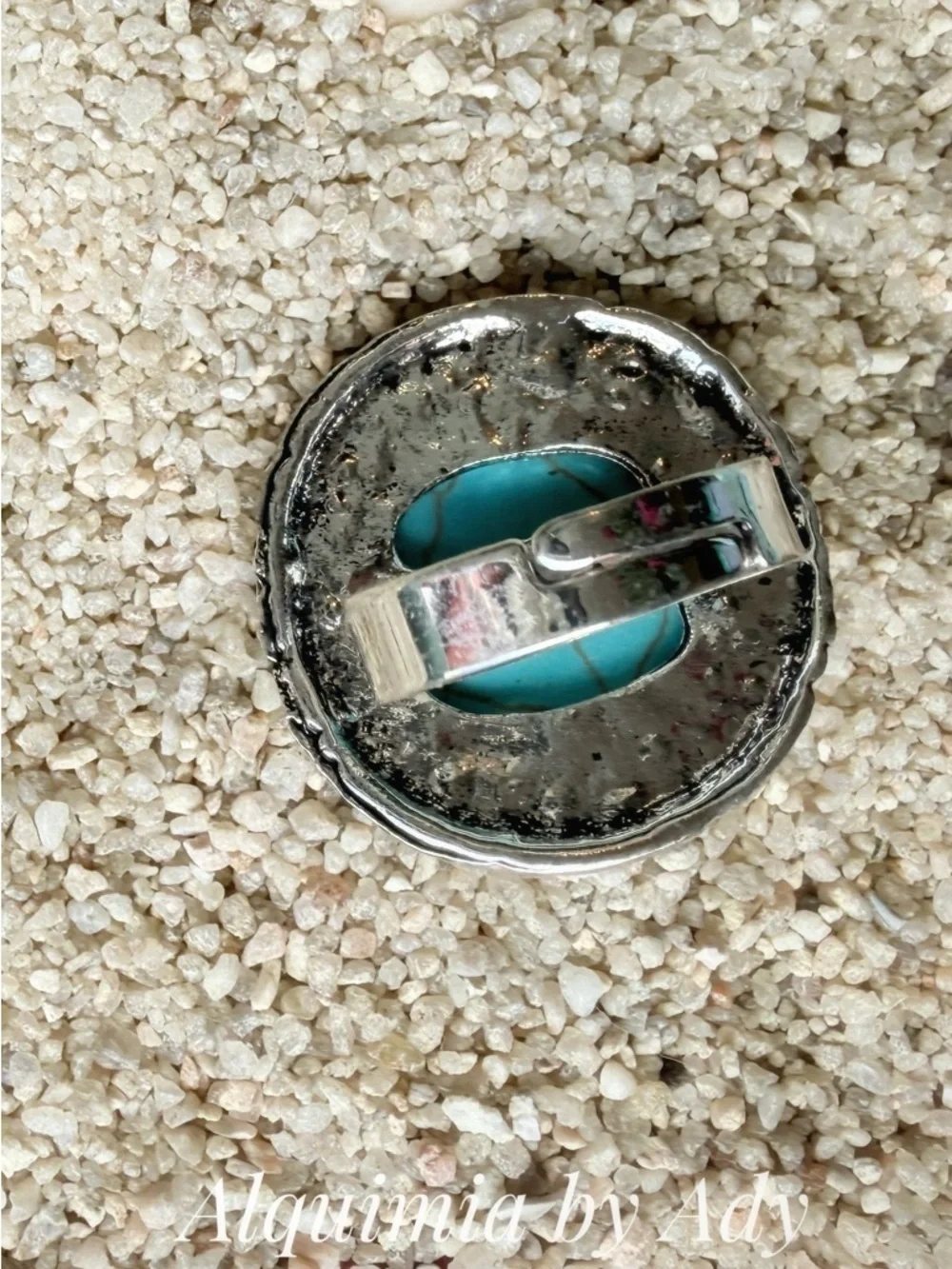 Alquimia Silver Ring with Bright Turquoise Stone